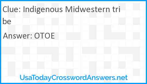 Indigenous Midwestern tribe Answer