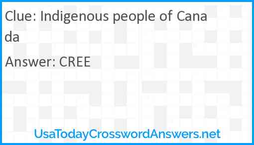 Indigenous people of Canada Answer