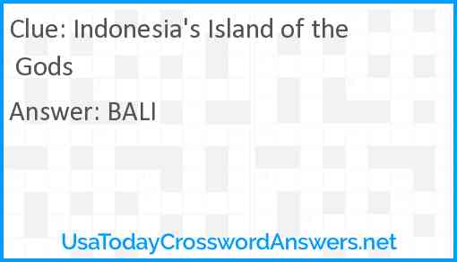 Indonesia's Island of the Gods Answer