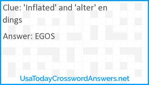 'Inflated' and 'alter' endings Answer