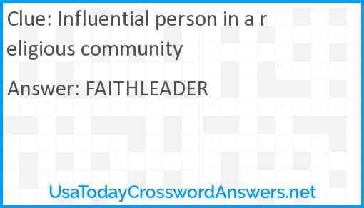 Influential person in a religious community Answer