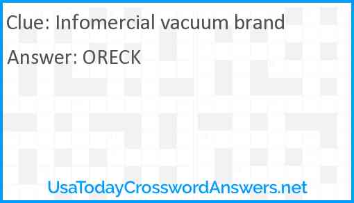 Infomercial vacuum brand Answer