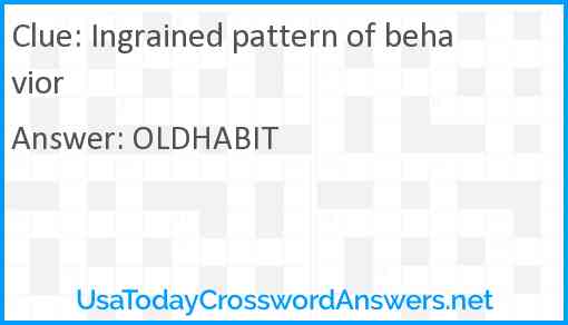 Ingrained pattern of behavior Answer