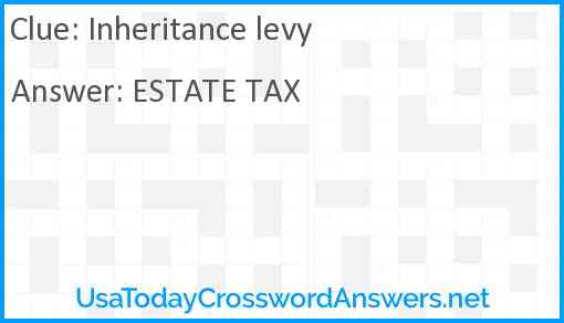 Inheritance levy Answer