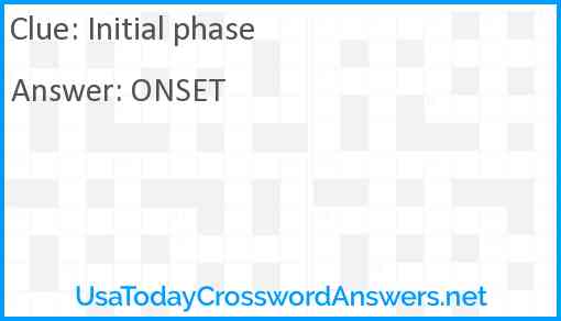 Initial phase Answer