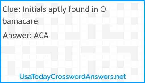 Initials aptly found in Obamacare Answer