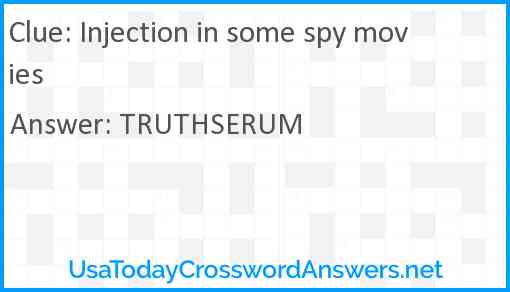 Injection in some spy movies Answer
