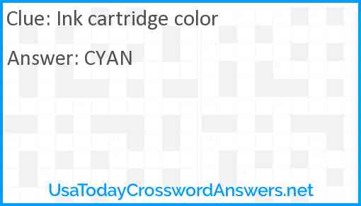 Ink cartridge color Answer