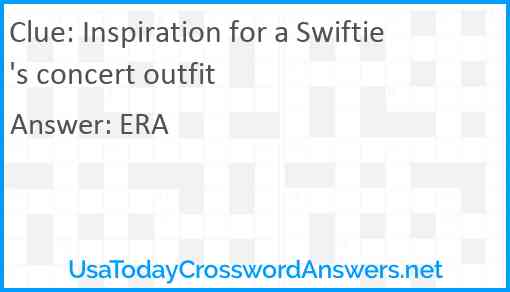 Inspiration for a Swiftie's concert outfit Answer