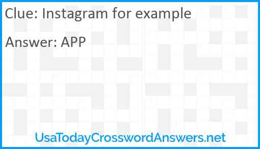 Instagram for example Answer