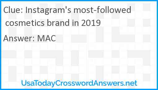 Instagram's most-followed cosmetics brand in 2019 Answer