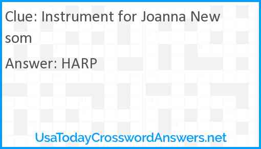 Instrument for Joanna Newsom Answer