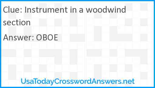 Instrument in a woodwind section Answer