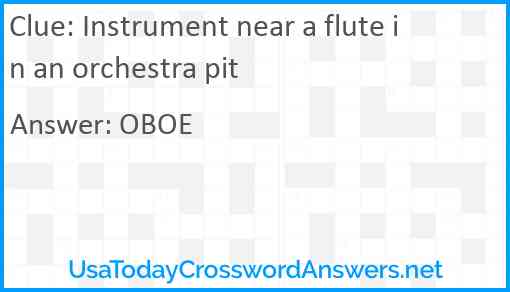 Instrument near a flute in an orchestra pit Answer