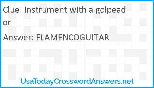 Instrument with a golpeador Answer