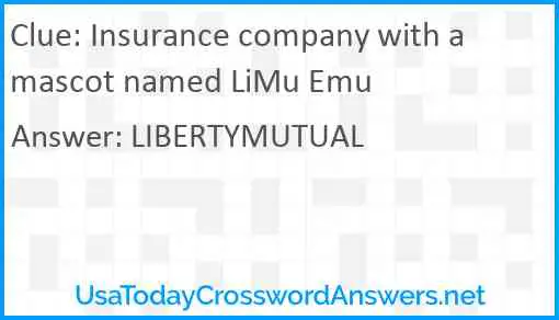 Insurance company with a mascot named LiMu Emu Answer