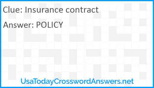 Insurance contract Answer