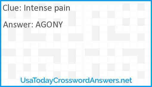 Intense pain Answer
