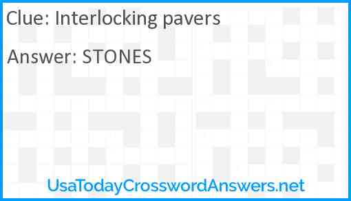 Interlocking pavers Answer