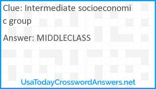 Intermediate socioeconomic group Answer