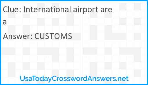 International airport area Answer