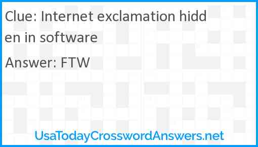 Internet exclamation hidden in software Answer