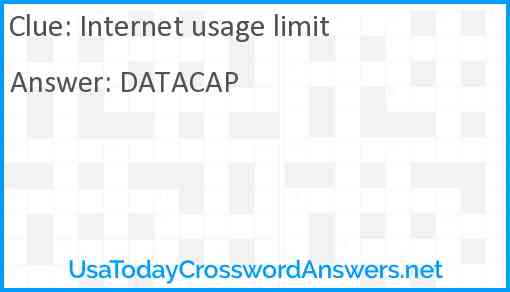Internet usage limit Answer