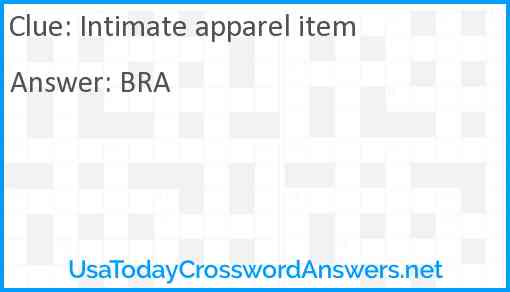 Intimate apparel item Answer