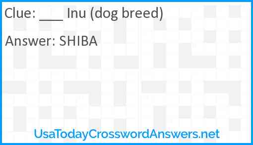 ___ Inu (dog breed) Answer