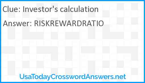 Investor's calculation Answer