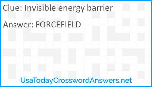 Invisible energy barrier Answer