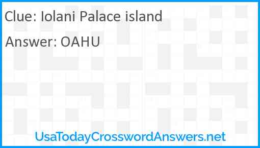 Iolani Palace island Answer