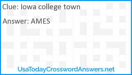 Iowa college town Answer