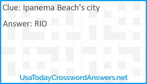 Ipanema Beach's city Answer