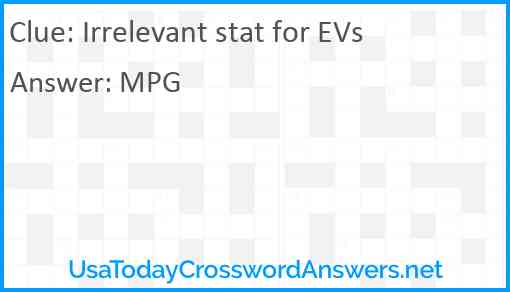 Irrelevant stat for EVs Answer