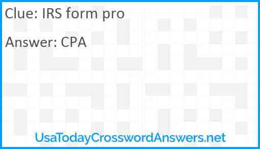 IRS form pro Answer