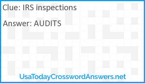 IRS inspections Answer