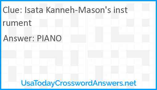 Isata Kanneh-Mason's instrument Answer