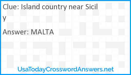 Island country near Sicily Answer