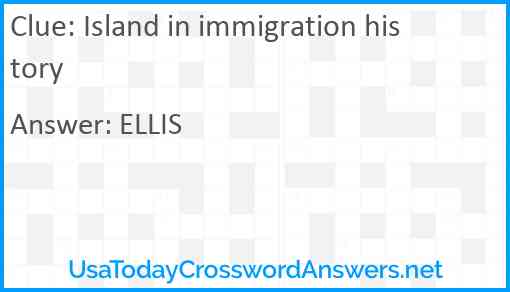 Island in immigration history Answer