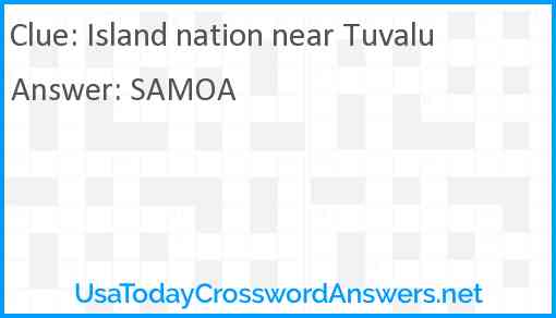 Island nation near Tuvalu Answer