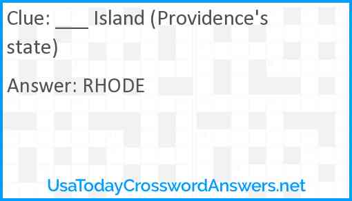 ___ Island (Providence's state) Answer
