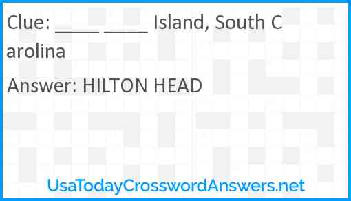 ____ ____ Island, South Carolina Answer
