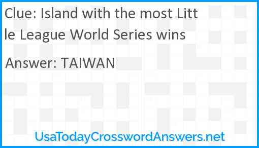 Island with the most Little League World Series wins Answer