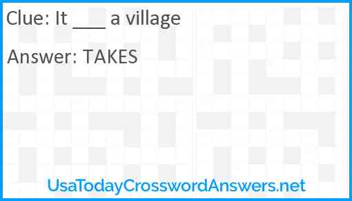 It ___ a village Answer