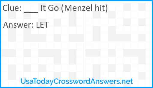 ___ It Go (Menzel hit) Answer