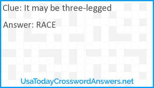 It may be three-legged Answer
