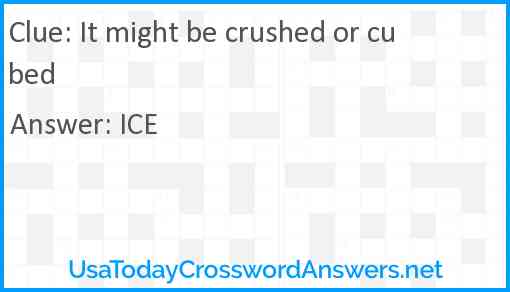 It might be crushed or cubed Answer