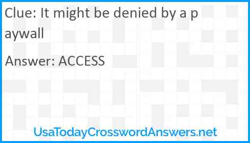 It might be denied by a paywall Answer