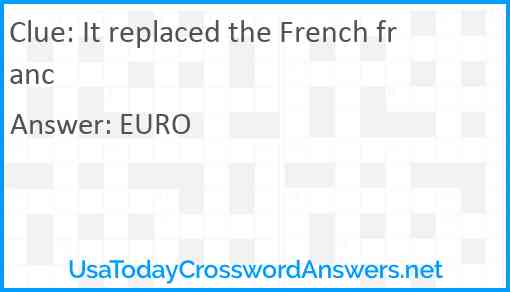 It replaced the French franc Answer